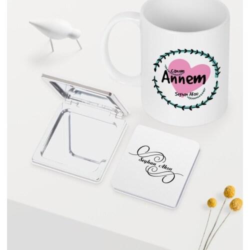 Personalized Dear Mom White Mug Mirror Set-10