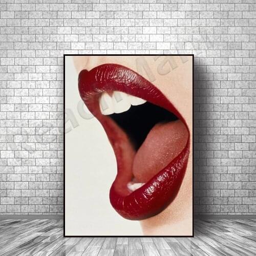 Say Aaa poster, screaming lips art print, gorgeous mouth poster, sexy lips beautiful lips art print girl poster