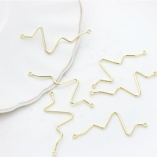 Zinc Alloy Golden Charms Long Curve Link Connector Pendant 50mm 6pcs/lot For DIY Fashion Jewelry Making Accessories