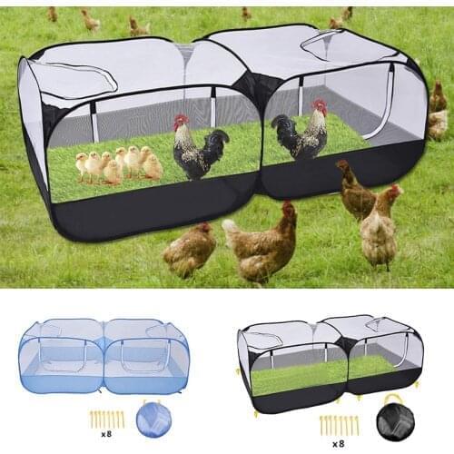 Portable Chicken Rabbit Cat Dog Coop Outdoor Farm Animals Poultry Mesh Fence Foldable Pets Cage Enclosure