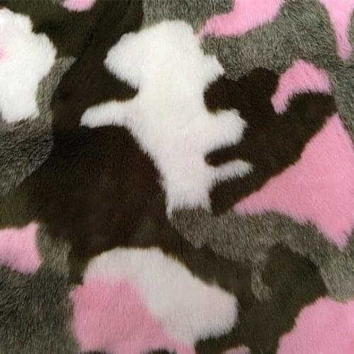 Luxury Artificial Fur Fabric Popular Camo Fur Coat Garment Material DIY Background Decoration Fabric Sold By Yard