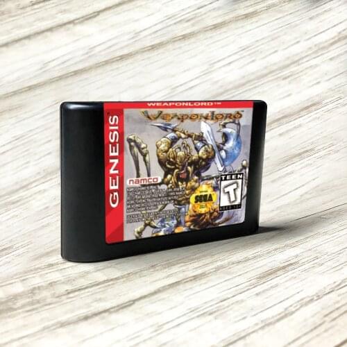 Weaponlord - USA Label Flashkit MD Electroless Gold PCB Card for Sega Genesis Megadrive Video Game Console