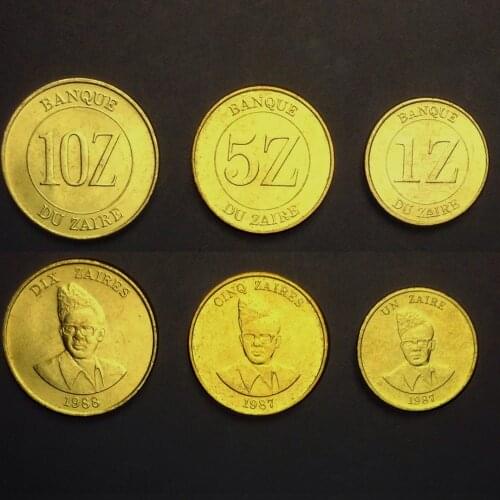 Zaire full Set 3 Pieces Coins New Original Coin Unc 100% Real Africa Issuing Coins
