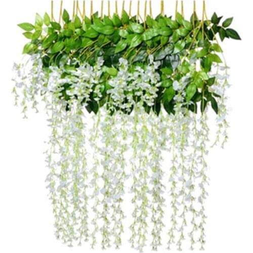 12Pcs/Wisteria Rose Wreath Arch Wedding DIY Home Garden Office Decoration Pendant Plant Wall Decoration