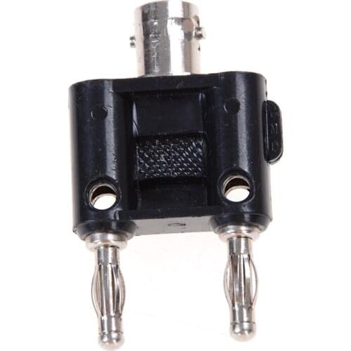 1x Adapter BNC Female Jack To Two Dual 4mm Banana Binding Male Plug Connector Adapter Connector