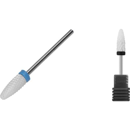 2Pc Nail Cone Tip Drill Bits Electric Cuticle Clean Rotary For Manicure Pedicure Grinding Head Sander Tool Black & Blue