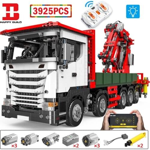 3925pcs City Technical APP RC Engineering Car Building Blocks Remote Control Electric Crane Vehicle Bricks Toys For Kids Gifts