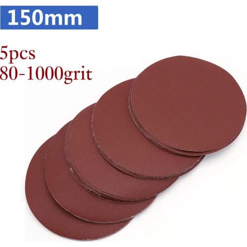 5pcs 150mm Sander Disc Sanding Polishing Paper Sandpaper Disc #80 - #1000 Abrasive Tools for Sander Grits