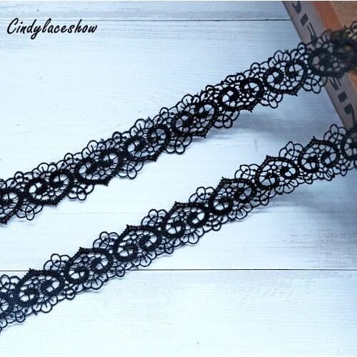 5yd 2.1cm Width Heart Black Lace Trims Ribbon Wedding Dress Fabric Sewing Handicrft DIY Crafts Edge Lingeire Clothes Accessories