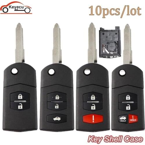 KEYECU 2/3 button remote key Shell case Folding Flip Remote Key Shell Case Fob FOR MAZDA 2 3 5 6 RX8 MX5 2003 2004 2005-2013