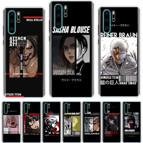 Attack on Titan Levi Mikasa Phone Case For Huawei Honor 9 10 20 Lite Pro 7A 7X 8S 8X 8A 9X 1020i Y5 Y6 Y7 Y9 2019 V20 Cover Shel