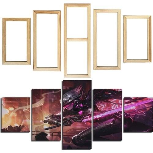 Large Size Wood Frame for Canvas Paintings 5 Panel Custom Photo Frame Kit DIY Diamond Painting Frame Advertising Poster Framed