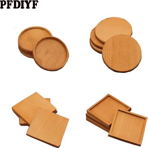 4pcs/set Wood Coasters Cup Bowl Pad Mat Coffee Tea Cup Pads&Mats Teapot Drink Coasters For Home Decor Bar Mini Pallet Coaster