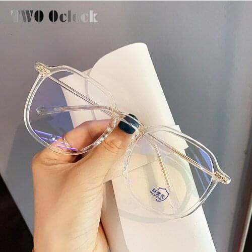 TWO Oclock 2021 New Korea Square Eyeglass Frame Women Myopia Optic Glasses Frames 0 Diopter Anti Blue Light Glasses Spectacle