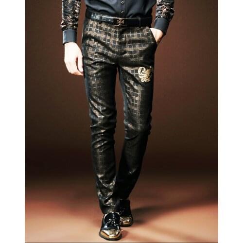 Fanzhuan Free Shipping mens male fashion casual 2017 New pants trousers high-end autumn man black lattices 518033 Court