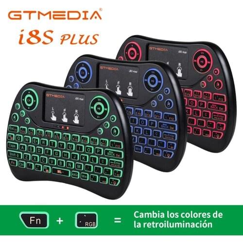 GTMEDIA I8S Plus,Backlight Spanish,2.4GHz Wireless,Mini Keyboard,Air Mouse Touchpad Controller for Android TV BOX G1 GTC GTS