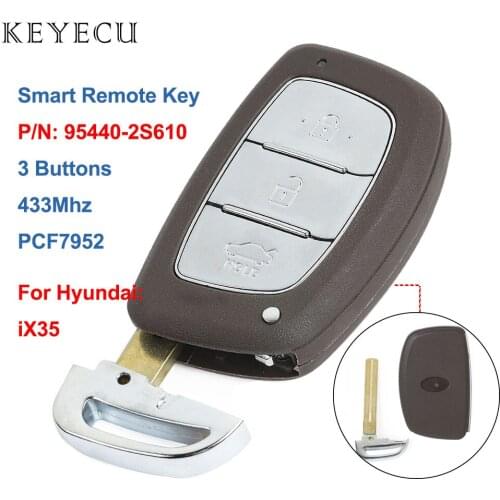 Keyecu Smart Remote Key Fob 3 Buttons 433MHz PCF7945 Chip for Hyundai IX35 2015+, FCC ID: 95440-2S610