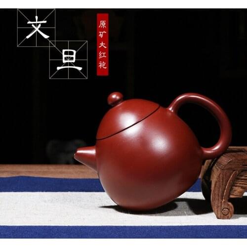 Chinese Yixing Tea Pot Kungfu Hand Made Potato Pot Dahongpao Mud Tea Set Teapots