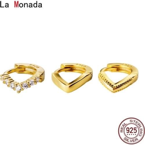 La Monada Small Hoop Earrings For Women Piercing Ear Silver 925 Beautiful Fashion 925 Silver Earrings For Girls Woman