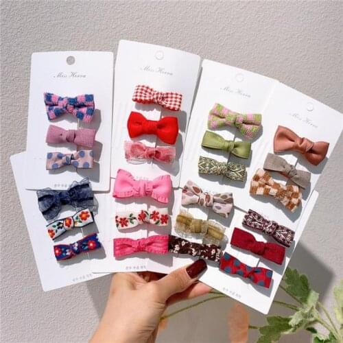 Cute Plaid Bow Hair Pins Hair Clips For Girls Baby Hair Accessories Children Hair Styling Tools Barrettes Hair Grips Barrettes