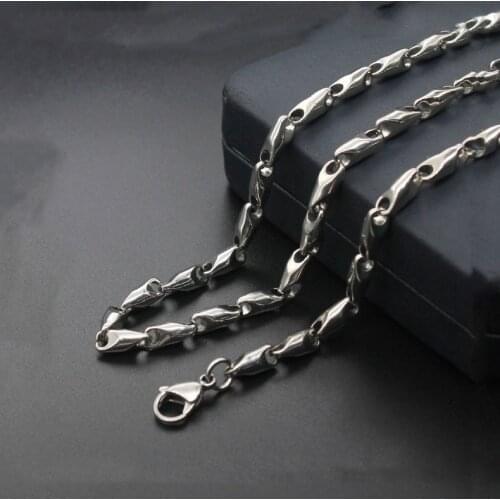 Fashion simple new titanium steel round melon sub-chain tapered chain stainless steel necklace hot sale