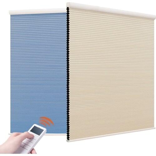 Motorized Honeycomb Blinds With Blackout Fabrics Rechargeable Battery Remote Control