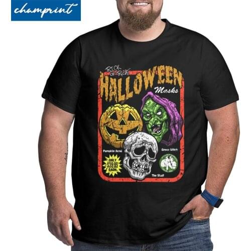 Vintage Season Of The Witch T-Shirt Men Pure Cotton T Shirts Horror Halloween Gift Big Tall Tees Oversized 4XL 5XL 6XL Clothing
