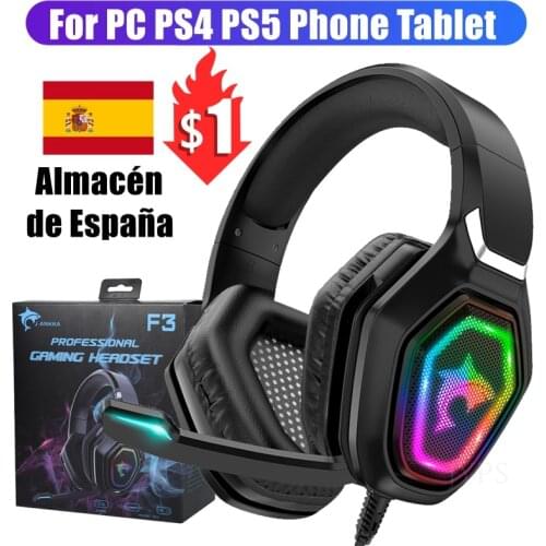 High-End RGB Light 7.1 Bass Stereo Gamer Headphones with Microphone For PS4 Playstation 5 Xbox One PC Phone Gaming Wired Headset