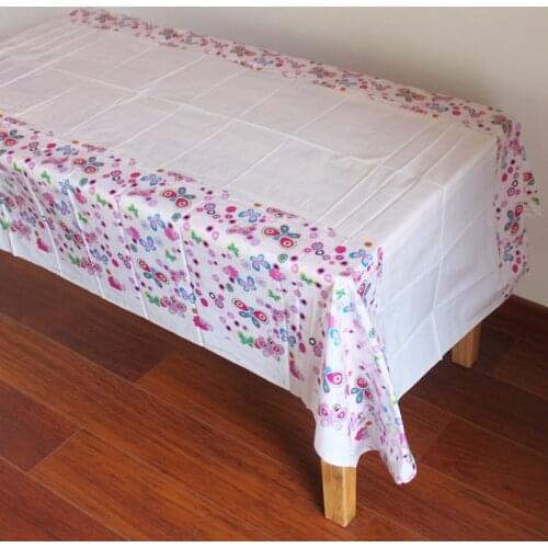 Disposable Plastic Table Cloth Flower Butterfly Table Cover Tablecloth Waterproof For Kids Birthday Party Decor 180*108cm