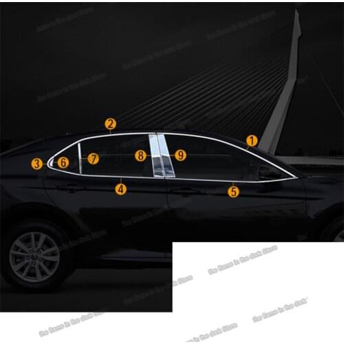 Lsrtw2017 Stainless Steel Car window Trimsfor toyota camry 2019 2020 2018 70 v70 xv70 trd accessories sport edition decoration