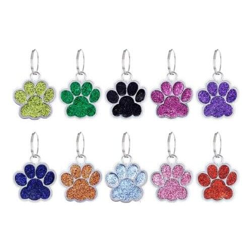 20pcs/lot 25x27mm Colors Bling Bear Dog Paw Pendant Charms With Jump Ring Fit For DIY Keychains Necklace
