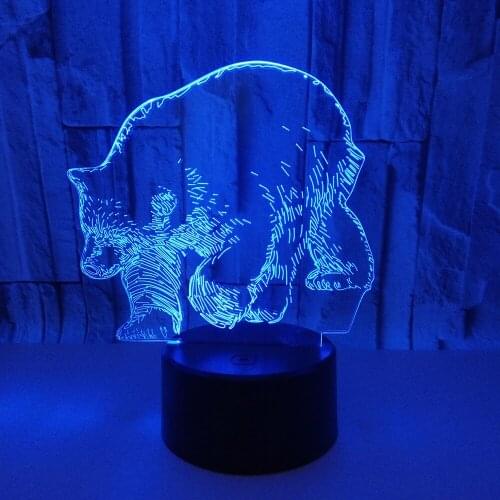 The Polar Bear 3D Night Light Acrylic USB 7 Color Change Remote Touch Atmosphere Lamp Mood light Animal Desk Table lamp