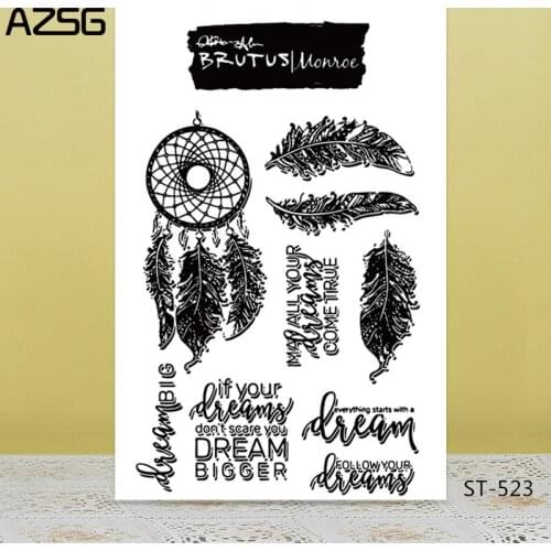 AZSG Feather spirit Clear Stamps For DIY Scrapbooking/Card Making/Album Decorative Silicon Stamp Crafts