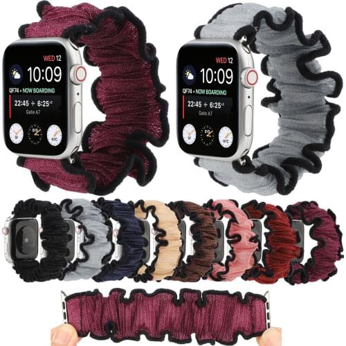 Scrunchie Elastic Band For Apple Watch Series 6 5 4 3 Band 38mm 40mm 42mm 44mm Sport Strap Women Wrist Bracelet For iwatch
