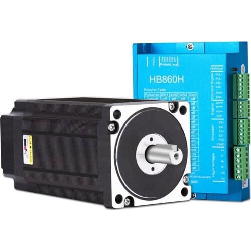 Nema 34 close loop stepper motor 4.5Nm 8.5Nm 12Nm + HB860H motor driver + 400W 60V Power supply