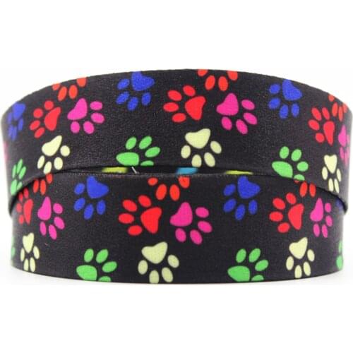 Colored Dog Paw Print Lanyard Ribbon Badge Id Lanyard/mobile Phone Strap/key Chain with Keychain Neck 10mm/16mm/20mm/25mm/35mm