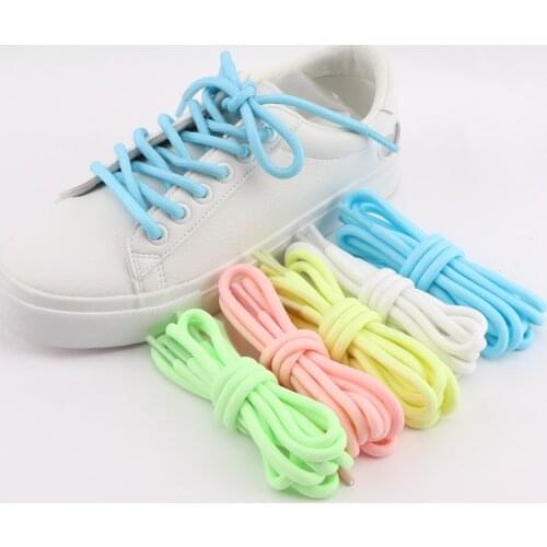 5 Colors Luminous Shoelaces Round Night Run Fluorescent Shoe Laces Children And Adults Party Coconut Casual Shoelace 100CM