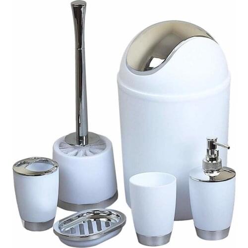 Yooap Trash can hotel household items plating plastic bathroom 6-piece wash bathroom set bathroom set accessories