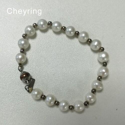 Cheyring Freshwater Pearl Bracelet Black/White/Pink/Purple Pearl Bracelet Fine Pearl Jewelry For Women