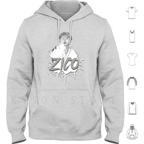 Zico ( Block B )-Splash. Hoodies Long Sleeve Zico Block B Rap Hip Hop Black White Grunge Street Art K Pop