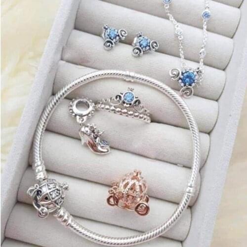 Winter 2020 New 925 Silver Pumpkin Car Bracelet Necklace Set, The Most Popular Jewelry Is A Romantic Gift For Girlfriend