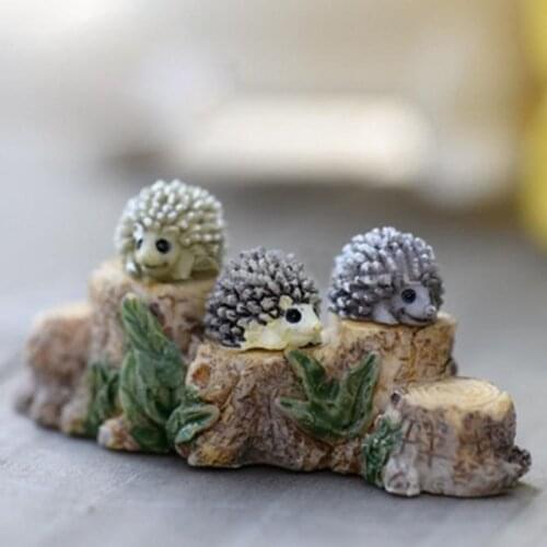 1PC Cute Mini Animals Hedgehog Sheep Chicken Fairy Garden Figurines Miniatures Home Micro Miniatures Accessories Decor