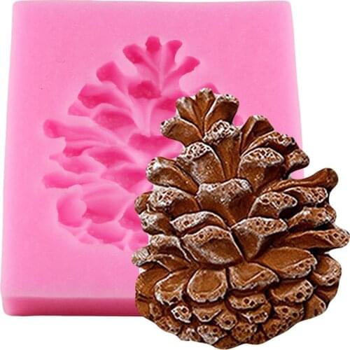 1pc Food Grade Silicone Fondant Mold Heat Resistant DIY Pinecone Shape Cookie Mold Baking Tools For Christmas Party