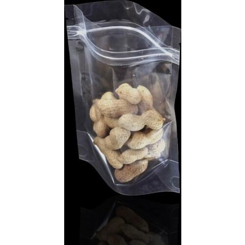 100pcs/lot 9*12.5cm Stand Up Fully Clear Food Grade Plastic Water Proof Packing Bag Heat Sealable Top Zipper Packaging Pouches
