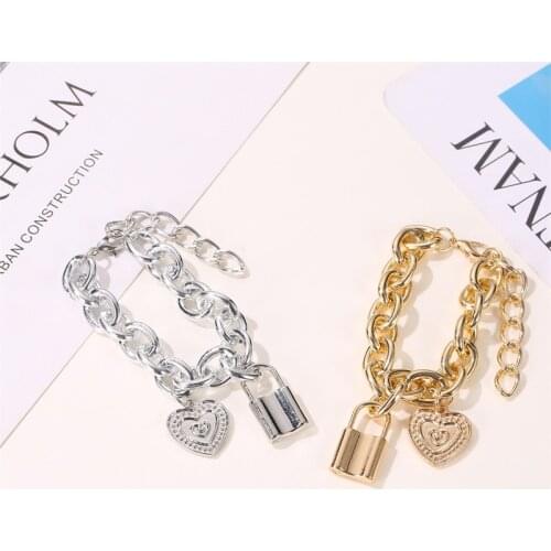 2@#Hot Selling Men Women Punk Choker Padlock New Style Car Ornaments Layered Chain Necklace Neck Lock Pendant Jewelry