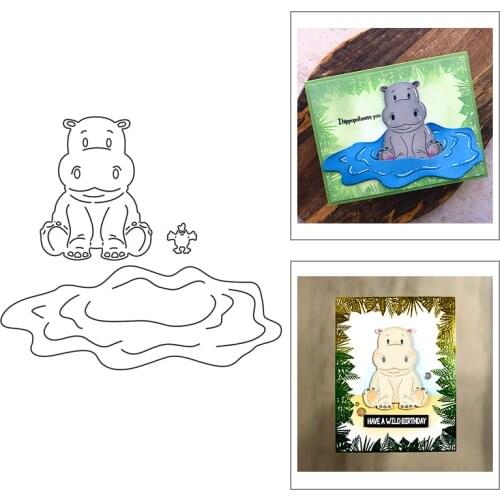 2021 New Animal Cute Hippo Metal Cutting Dies For Mould Cut Paper Craft Embossing Making Greeting Card DIY Scrapbooking No Stamp