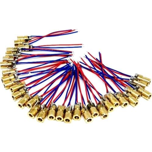 30pcs lot 0610 Mini Type 1mW 650nm Red Laser Module w Dot Focus Lens LED Lights