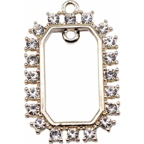 WYSIWYG 4pcs 31x19mm KC Gold Color Rectangle Charms Pendant For Jewelry Making Earring Making Accessories