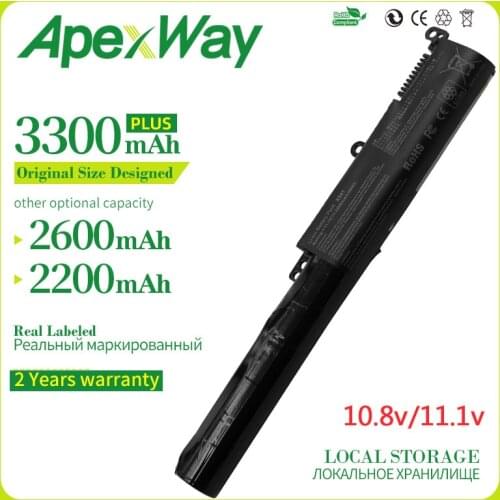 ApexWay 11.1v New A31N1601 A31LP4Q 0B110-00440000 / -00440100 Laptop Battery for Asus VivoBook A541UA X541 X541NA X541NC X541U
