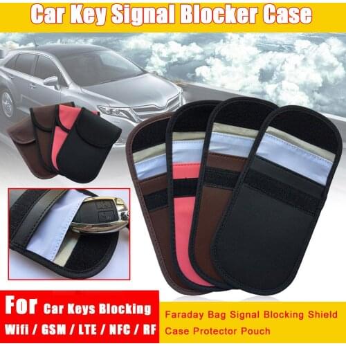 Car Key Signal Blocker Case Faraday Bag Signal Blocking Shield Case Protector Pouch For Car Keys Blocking Wifi / GSM / LTE